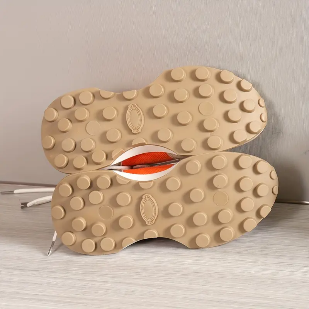 Ethan - Sneakers Sportives Orange et Beige