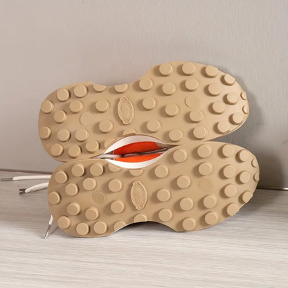 Ethan - Sneakers Sportives Orange et Beige