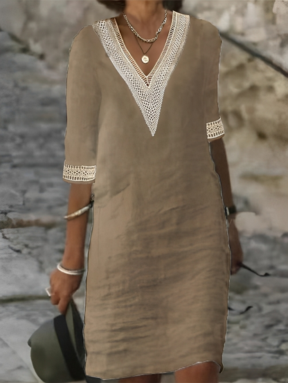 Eva – Robe à col en V pour femme