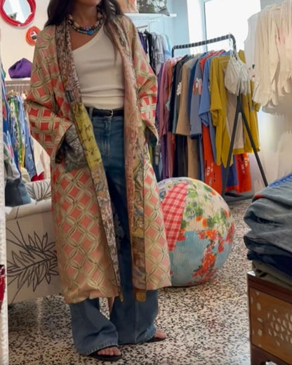 Néréa - Manteau Long Patchwork