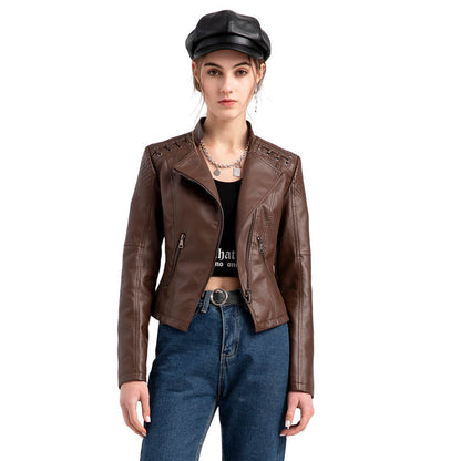 Aude - Veste en cuir de mouton lavé