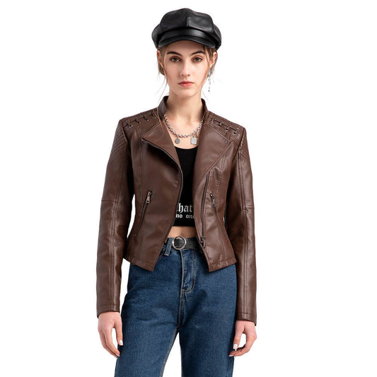 Aude - Veste en cuir de mouton lavé