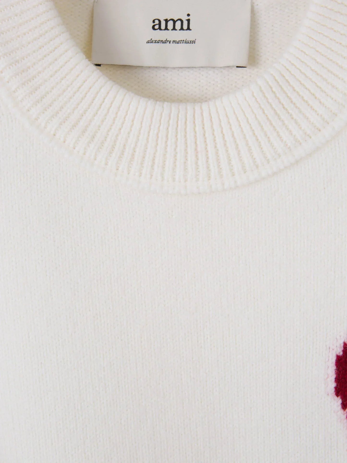 Grace - Pull tricoté respirant Ami Paris avec détail en cœur et lettre A