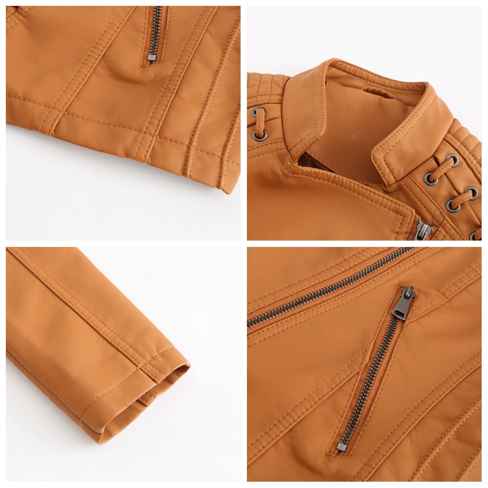 Aude - Veste en cuir de mouton lavé