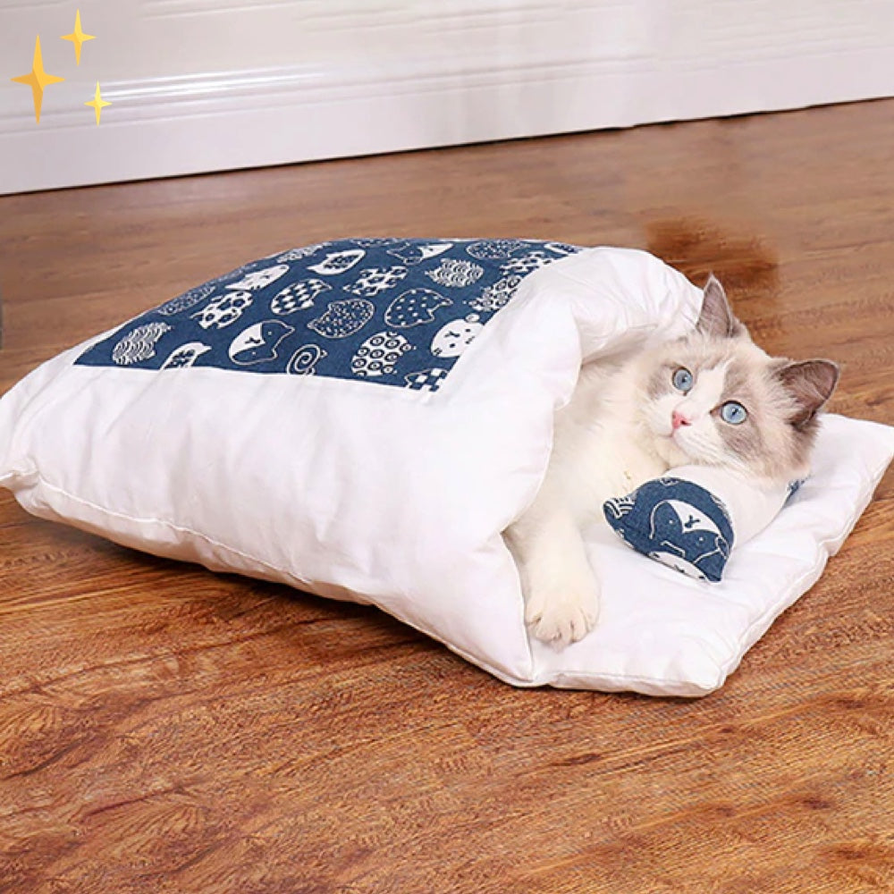 SleepyPet - Sac de Couchage Pour Chats et Chiens Rempli de Duvet Pour une Expérience de Sommeil Agréable Pour Votre Animal de Compagnie