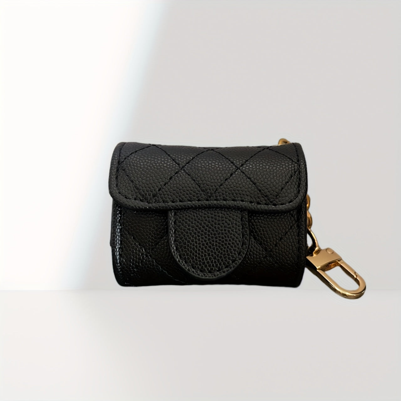 Zoé - Étui de Protection pour Earpods en Forme de Mini Sac à Main Rose Clair avec Porte-clés