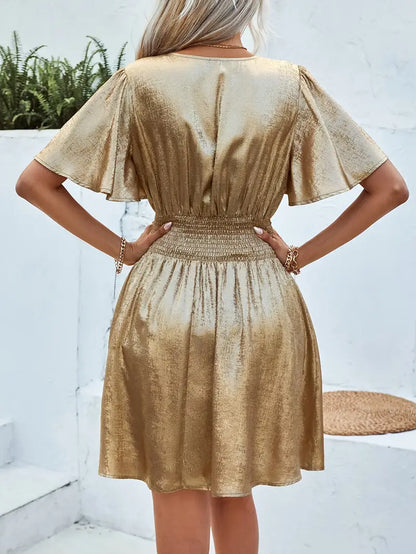 Camille - Robe de fête dorée pour toutes les occasions