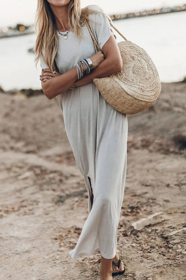 Émilie - Robe Maxi T-Shirt Oversize Indispensable, Confortable et Stylée pour Femmes