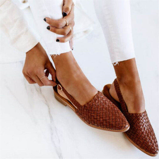 Chloe - Ballerines tressées à bride arrière