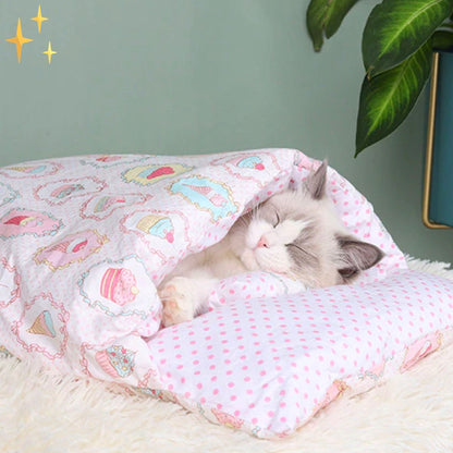 SleepyPet - Sac de Couchage Pour Chats et Chiens Rempli de Duvet Pour une Expérience de Sommeil Agréable Pour Votre Animal de Compagnie