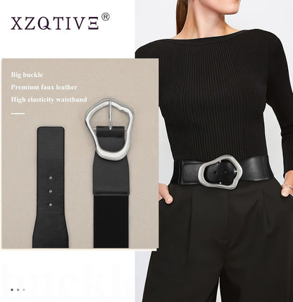 Margaux - Ceinture élastique large avec design abstrait pour femmes