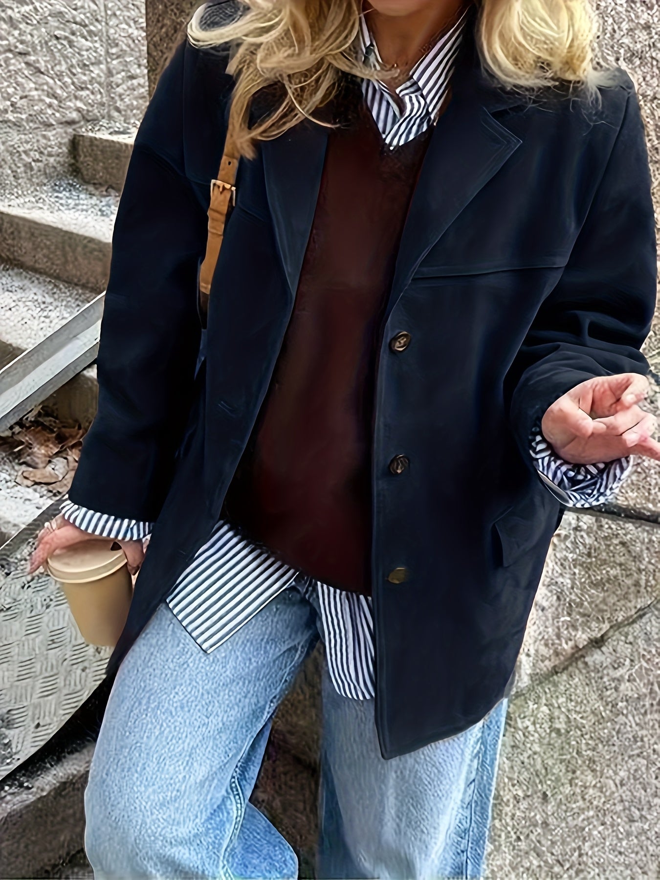 Maïwen - Veste de Mi-Saison en Suédine Vintage Incontournable pour Femme avec Boutons