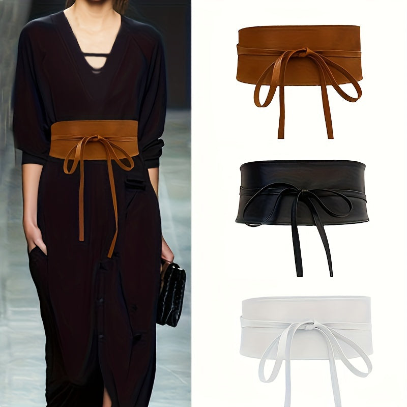 Juliette - Ceinture Large en Cuir Vegan, Modèle Tendance, Adaptable à Toutes les Tailles