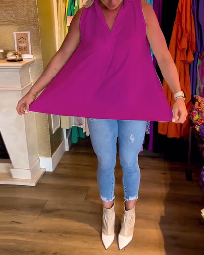 Lyséa - Blouse Longue Sans Manches, Légère et Élégante pour le Printemps et L’été, pour Femme