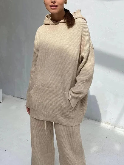 Gildas - Ensemble hoodie rayé de luxe pour femme