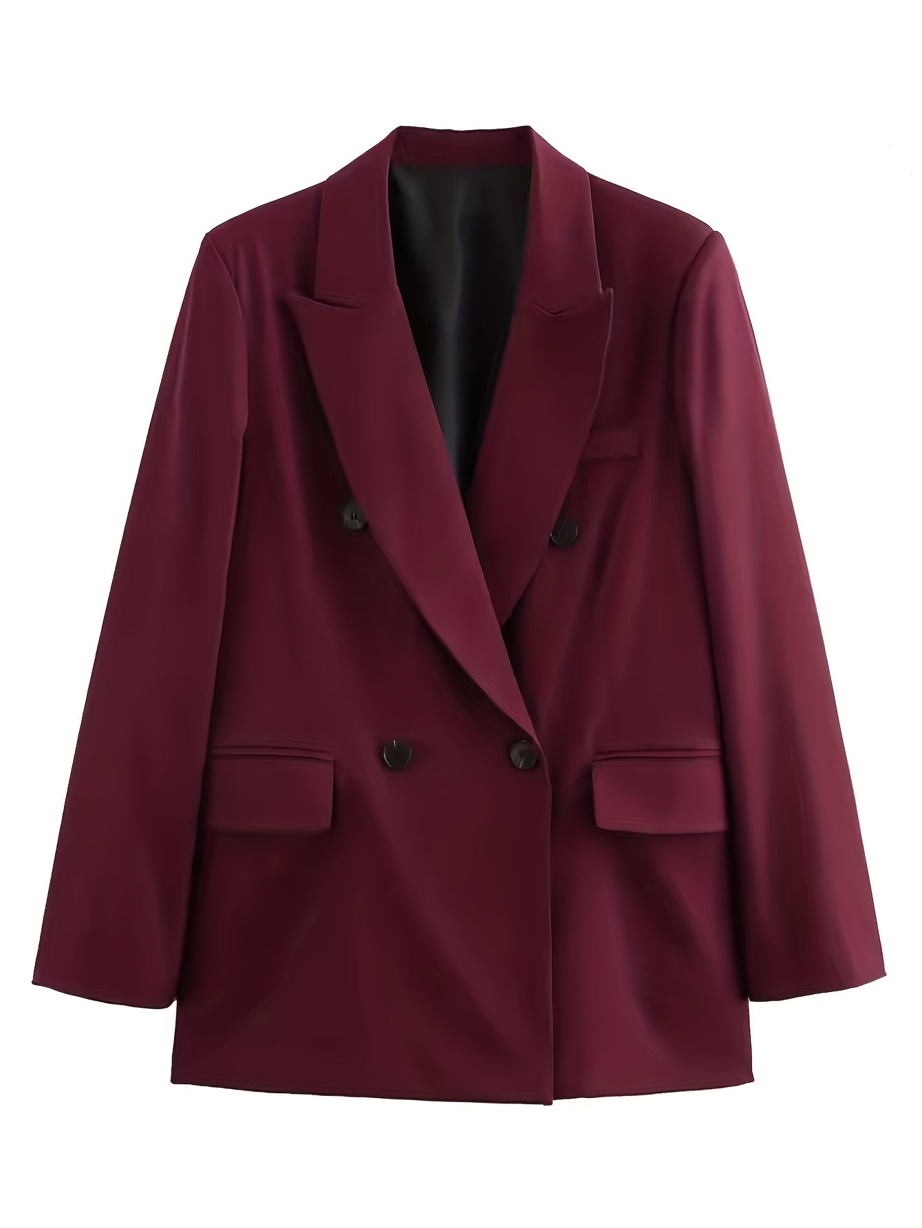 Iréva - Blazer Oversize Classique Bordeaux pour Femme – Veste de Mi-Saison