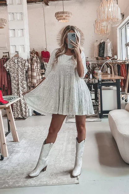 Emma - Robe courte à paillettes pour femmes