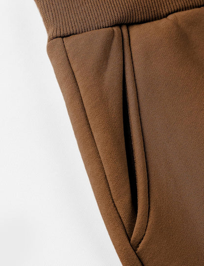 Ella - Pantalons de survêtement en molleton avec poignets en fourrure