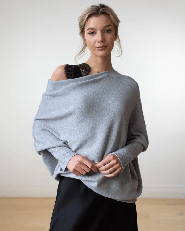 Rosalie - Pull Ample en Cachemire de Luxe à Épaules Dénudées Pour le Printemps