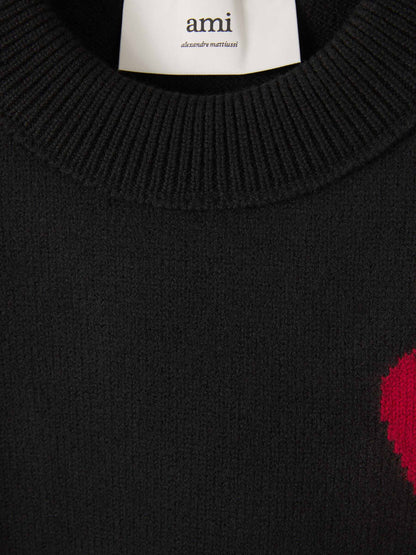 Grace - Pull tricoté respirant Ami Paris avec détail en cœur et lettre A