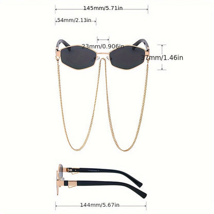 Elowen - Lunettes de Soleil Tendance avec Chaîne Dorée