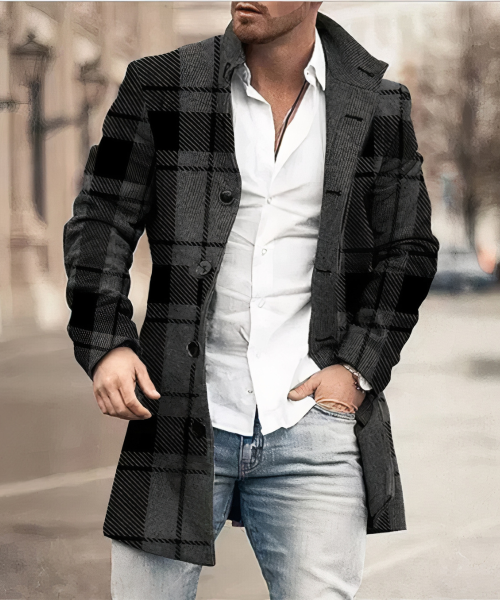 Flavien - Trench-Coat Chic Pour Homme, Printemps, avec Boutons et Col