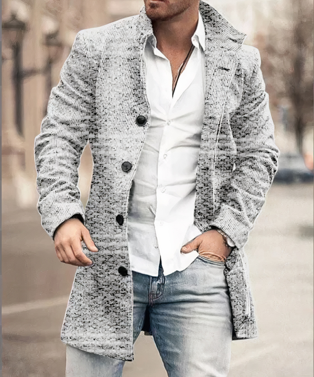 Flavien - Trench-Coat Chic Pour Homme, Printemps, avec Boutons et Col