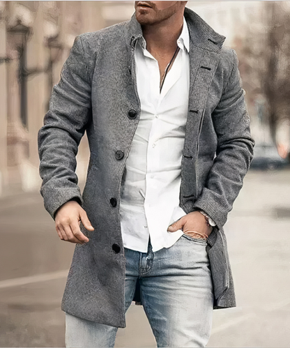 Flavien - Trench-Coat Chic Pour Homme, Printemps, avec Boutons et Col