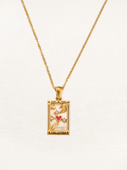 Léonie - Collier Amoureux Carte Tarot Or