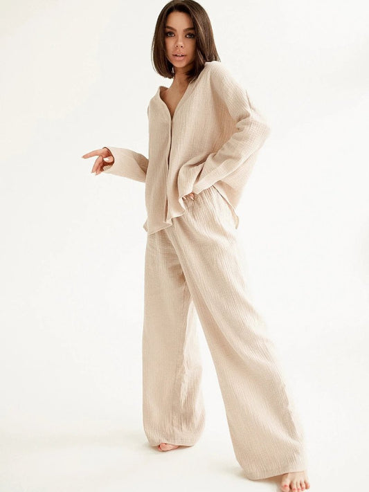 Jacqueline Ensemble Loungekleding | Ensemble à domicile confortable en coton pour femmes