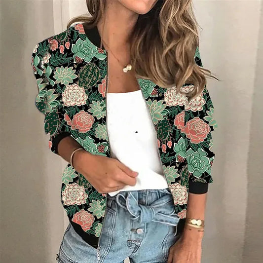 Léana - Veste à zip imprimé