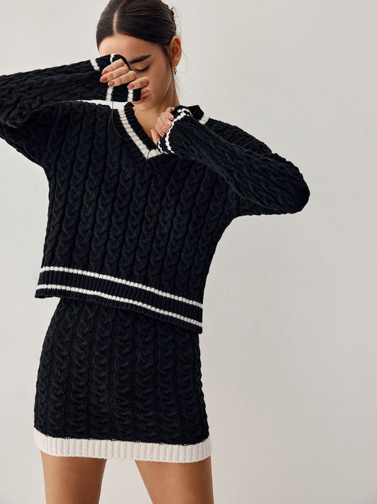 Éléonore - Pull en Tricot avec Jupe
