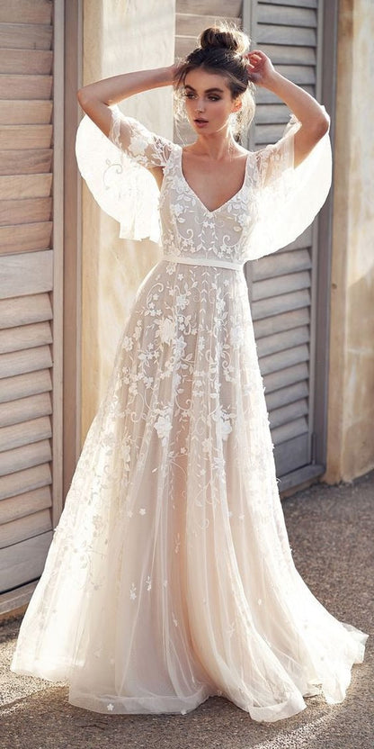 Isabella - Robe Maxi en Dentelle Fleurie