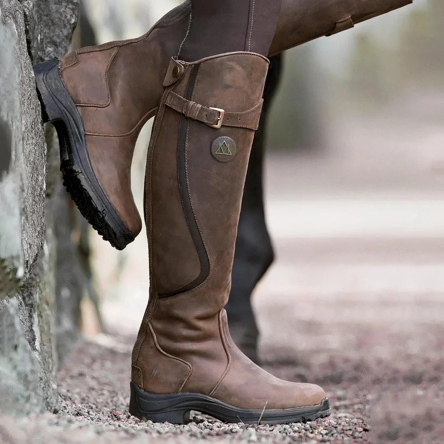 Ilsa - Bottes de mode Imperméables avec Boucles sous le Genou