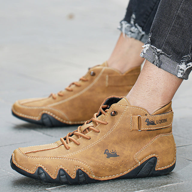Léo - Chaussure dénuée de talon ultra-confortable en cuir véritable antidérapante (Unisexe)