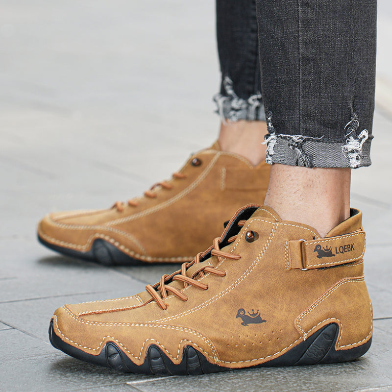 Léo - Chaussure dénuée de talon ultra-confortable en cuir véritable antidérapante (Unisexe)