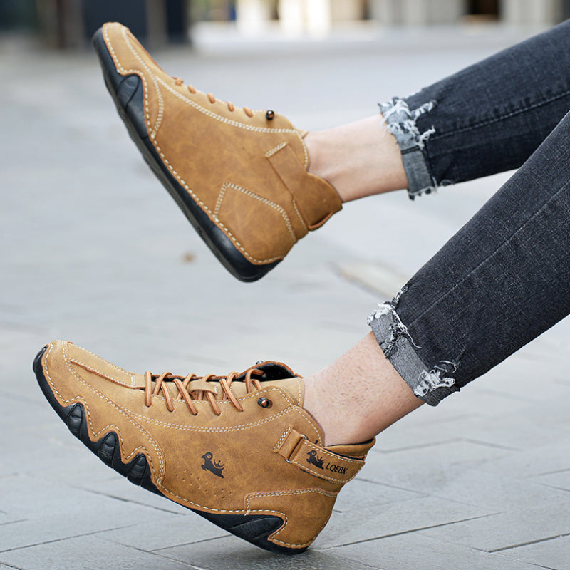 Léo - Chaussure dénuée de talon ultra-confortable en cuir véritable antidérapante (Unisexe)