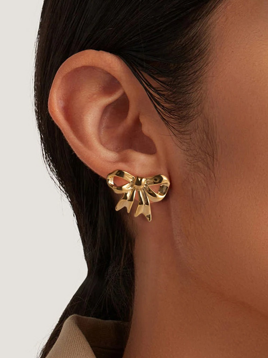Mathéa - Boucles d'Oreilles Noeud en Or