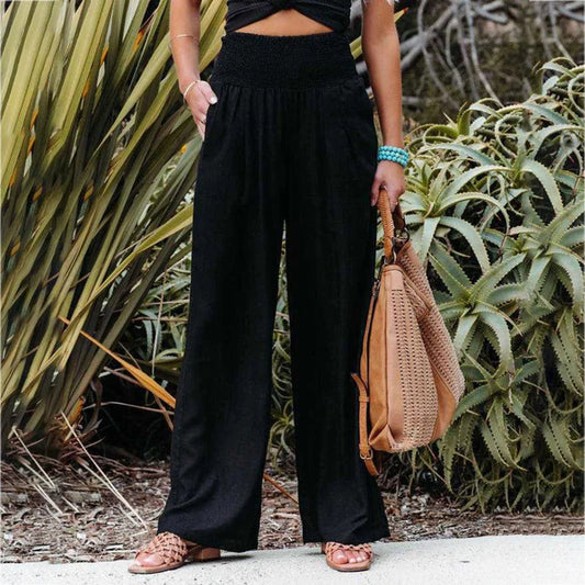 Maëlle - Pantalon Taille Haute à Jambes Évasées
