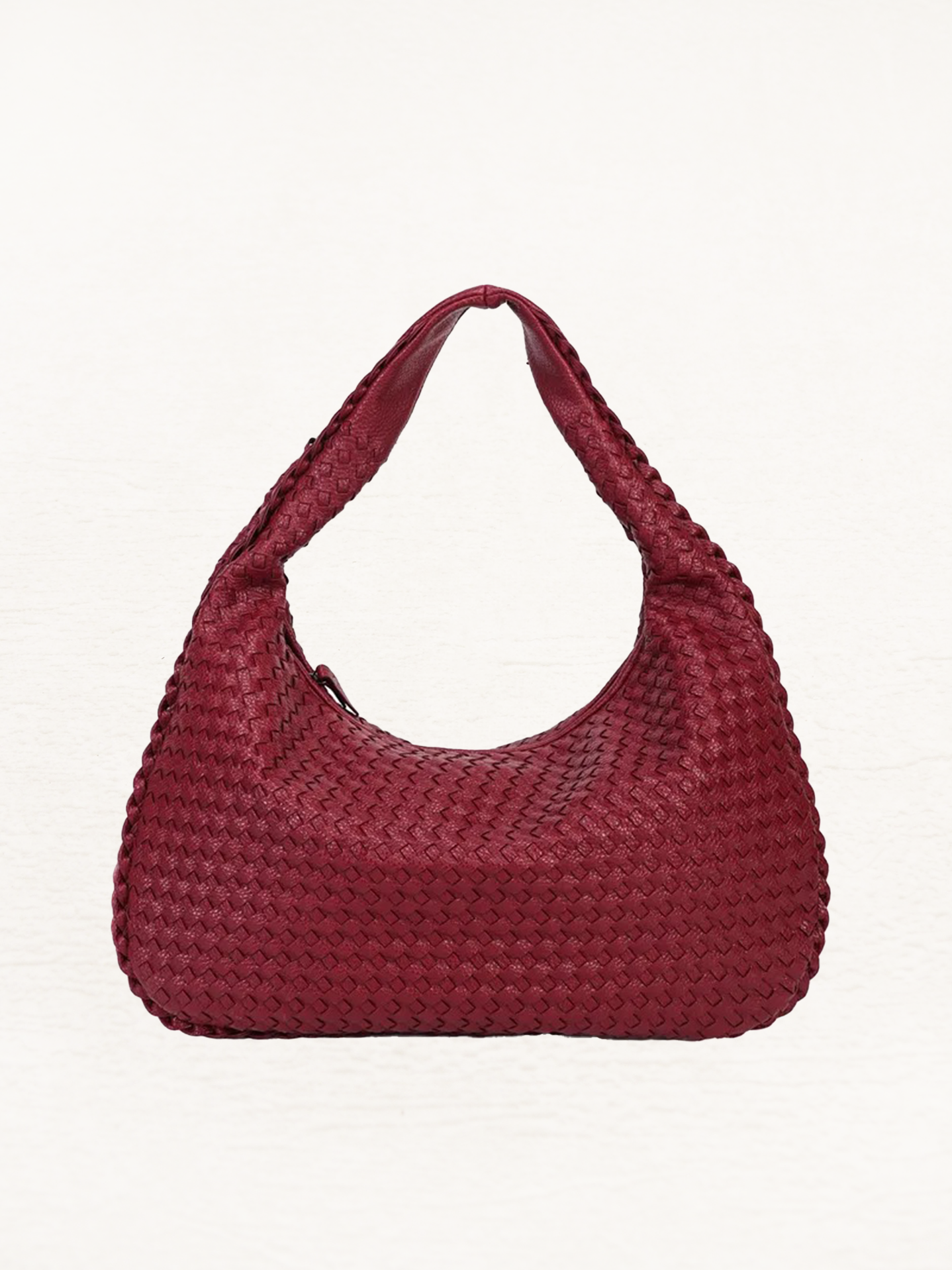 Amélie - Sac à Main Tressé pour Femme | Sac à Main | Sac Design Rouge Bourgogne