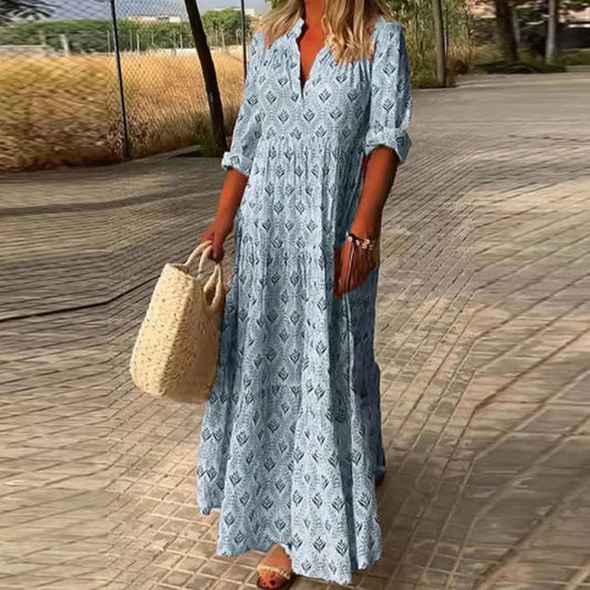 Charlotte - Robe maxi à imprimé floral bohème