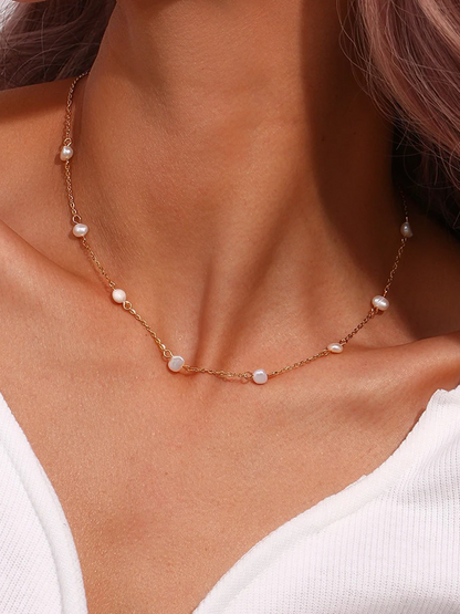 Laury - Collier Perles d'Eau Douce Or