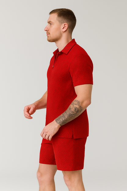 Calixte - Ensemble D’été Deux Pièces en lin Léger et Élégant Pour Homme, Composé d’un Polo et d’un Short