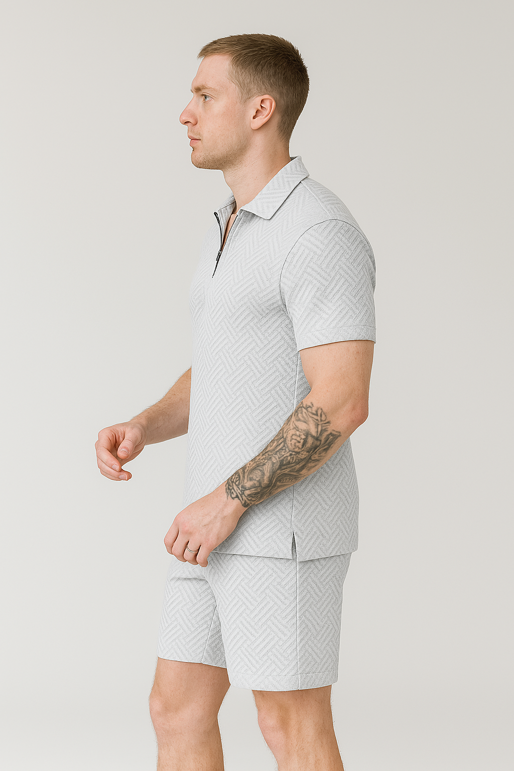 Calixte - Ensemble D’été Deux Pièces en lin Léger et Élégant Pour Homme, Composé d’un Polo et d’un Short