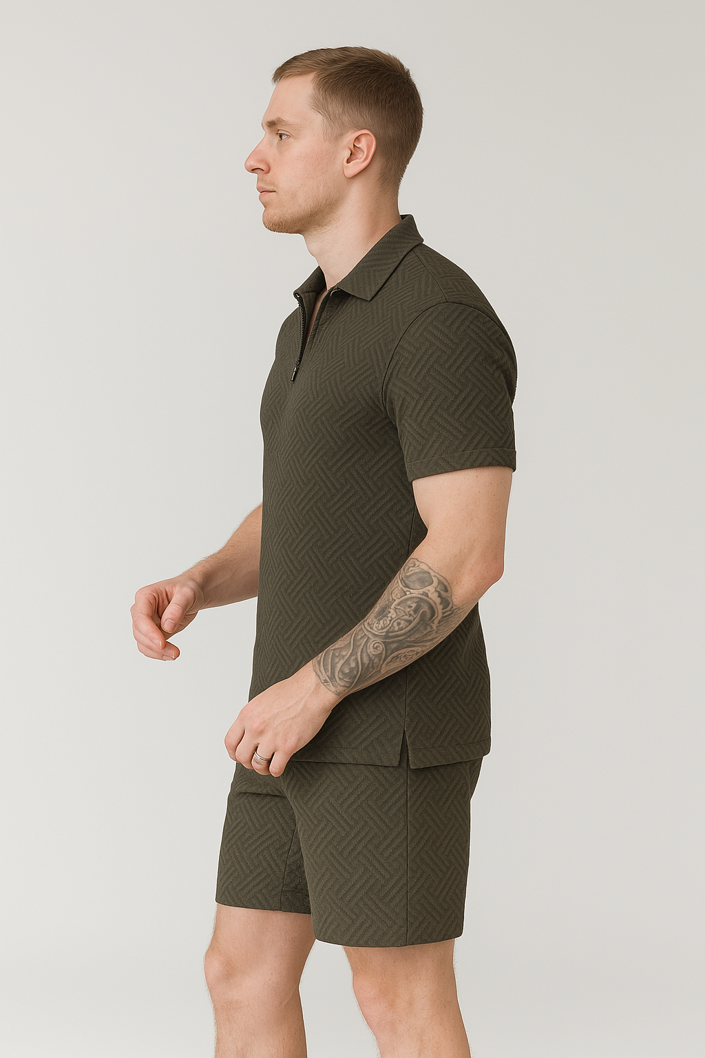 Calixte - Ensemble D’été Deux Pièces en lin Léger et Élégant Pour Homme, Composé d’un Polo et d’un Short