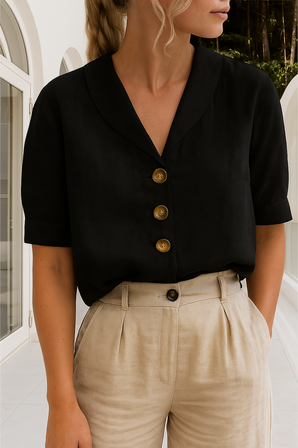 Mia – Chemise en lin boutonnée