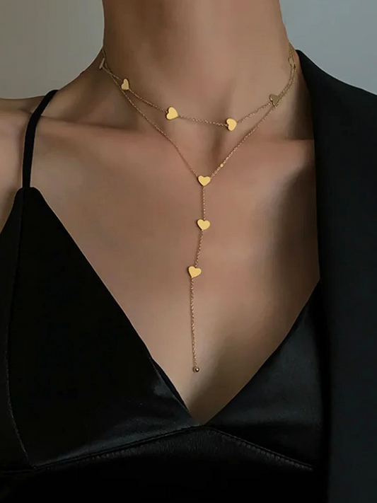 Isaline - Collier Cœurs Superposés