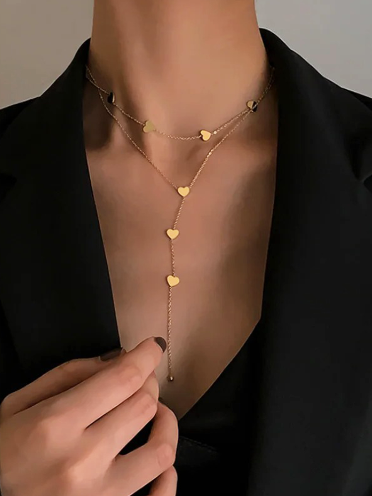 Isaline - Collier Cœurs Superposés