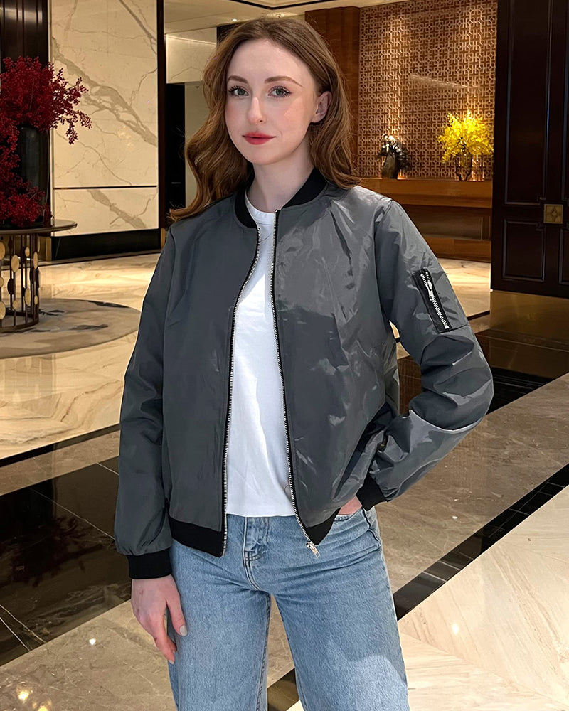 Maya - Blouson aviateur classique et élégant avec poches – Parfait pour toutes les occasions