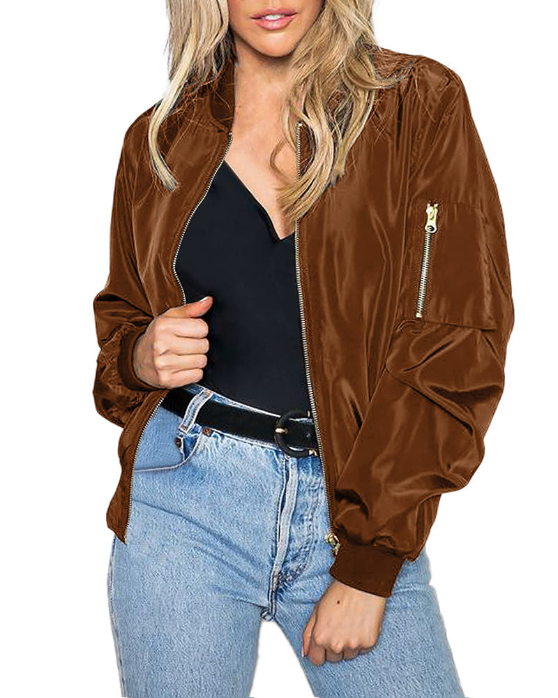 Maya - Blouson aviateur classique et élégant avec poches – Parfait pour toutes les occasions